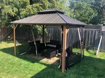 Patio Gazebo 12x10 ft With Curtains & Mosquito Netting, View more
