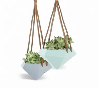 New Diamond Hanging Planters, Set of 2, View more