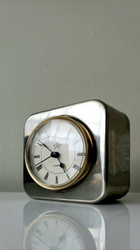 Vintage mantle clock/ brass clock/ silver clock/ classic clock