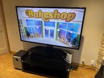 TV stand black tempered glass 3 shelves + wall mount, View more