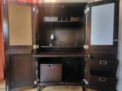 Solid wood office hutch, View more