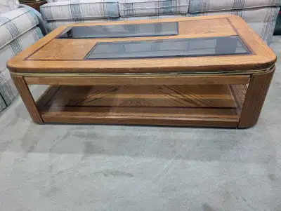 Vintage Wooden & Glass Coffee table , View more