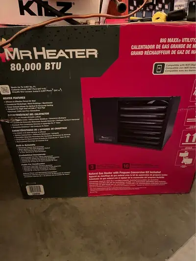 *NEW-BOXED-Mr Heater 80000 BTU's shop heater-NG propane conv., View more