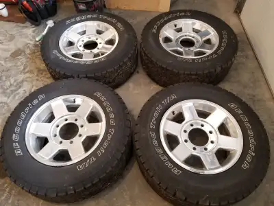 17" factory polished aluminum rims perfect for winters or a big sidewall off-road setup. I pulled th...