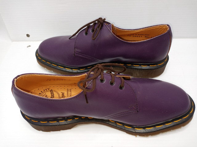Doc Martens  US size 7  Lug Soled Dark Purple Oxfords Worn Once in Women's - Shoes in Kitchener / Waterloo - Image 4