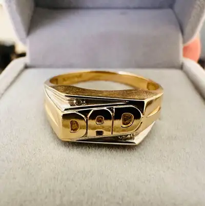 Great Birthday gift for Dads 10karat Gold signet ring Call us at 403-271-5585 Or Visit us in our Stu...