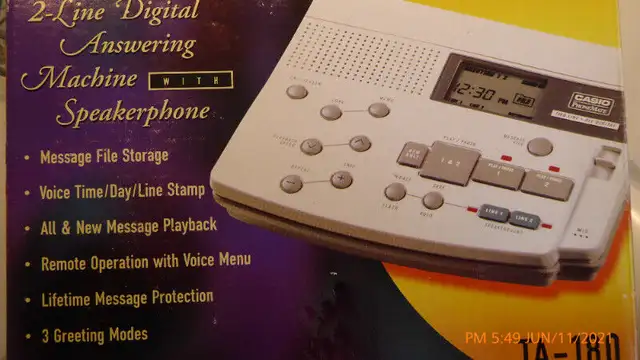 Casio 2-Line Answering Machine, Digital, Record conversations ** in General Electronics in Hamilton - Image 8