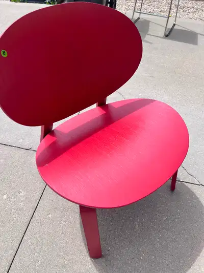 Red wooden ikea chairs, View more