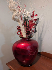 Glass Vase Deep RED