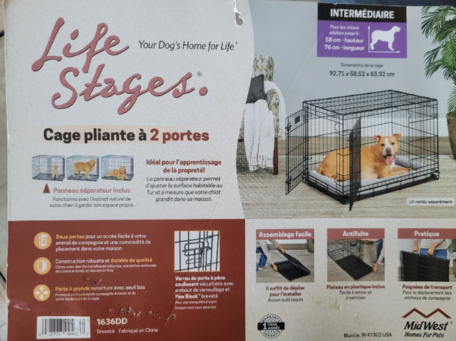 Cage à chien (Intermédiaire) dans Accessoires  à Longueuil/Rive Sud - Image 2