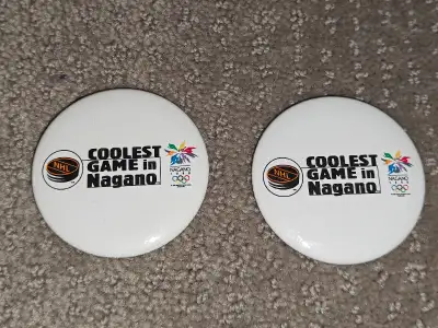 98 NHL Hockey Coolest Game in Nagano Olympics Button Pinback Pin, View more
