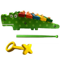 Jouet coloré pour bébé - xylophone en bois, ''Dave the Croc''