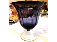 GORGEOUS 10" AMETHYST PURPLE HEAVY GLASS VASE FOR HOME DECOR