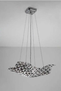 Lumirama Clear & Smoked Crystal Shades Ceiling Light, Chrome