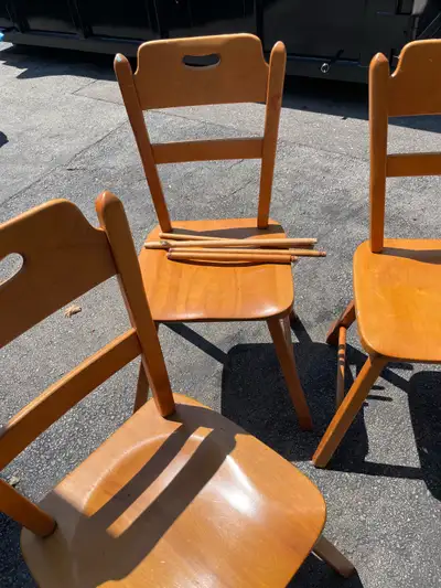 4 Antique Wood Chairs, View more