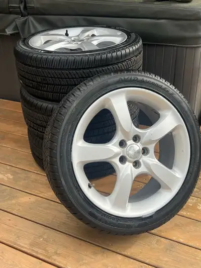 Selling a full set of Yokohama AVID Ascend GT all-season tires mounted on OEM Subaru wheels. Tires a...