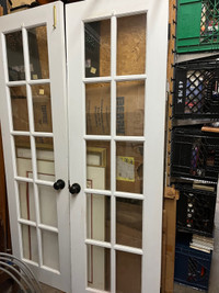 Solid wood French Doors glass intact 