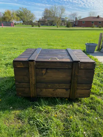 Beautiful stained wooden crate for your yard, garden or home 
