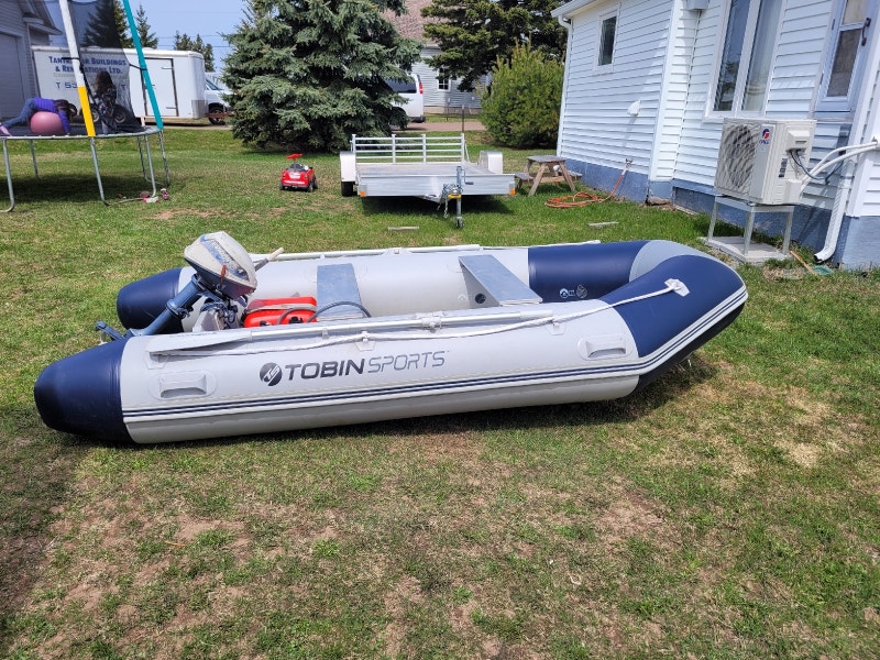 Tobin inflatable boat and 4 hp motor Powerboats & Motorboats