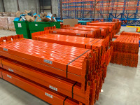 Used 8’, 9’ and 12’ long RediRack beams in stock. Pallet racking