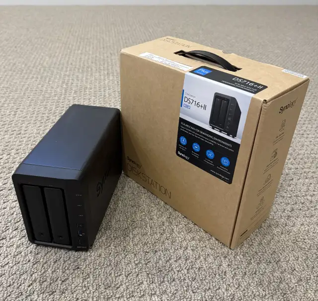 Synology NAS DS716+II with two 6 terabyte drives
