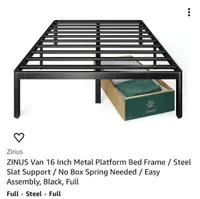 Metal bedframe and mattress in full size
