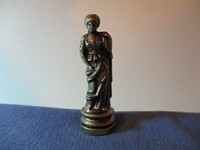 VINTAGE METAL QUEEN CHESS PIECE-4" TALL-FIGURINE-COLLECTIBLE!
