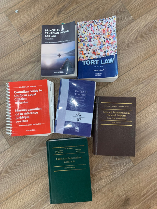 Canadian Law text books (Tort law, ect)  in Textbooks in City of Toronto