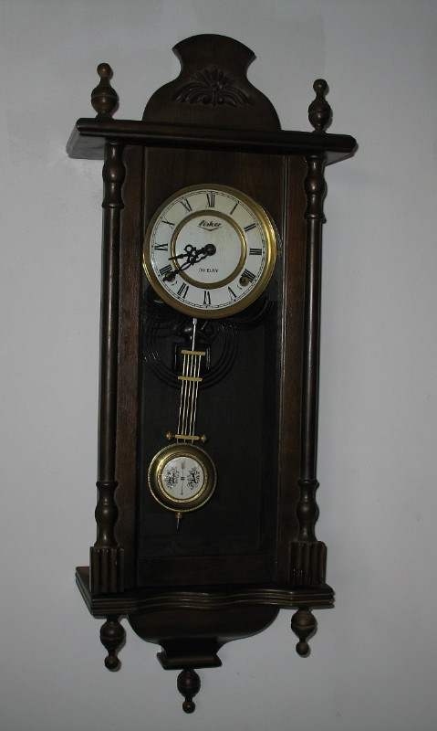 Vintage FISHER 31 Day Wall / Shelf Clock With Dong Strike Chime in Arts & Collectibles in Edmonton
