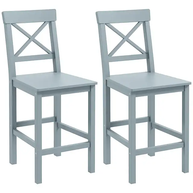 Grey Farmhouse Counter Height Stool, Bar Stool with Back,  in Chairs & Recliners in Markham / York Region - Image 10