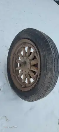 Vintage wooden spoked truck wheels 
