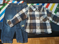 MAMAMI Toddler Shirt and Jeans Outfit Set
