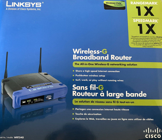 linksys router model wrt54g - wireless-g broadband router    in Other in Kitchener / Waterloo