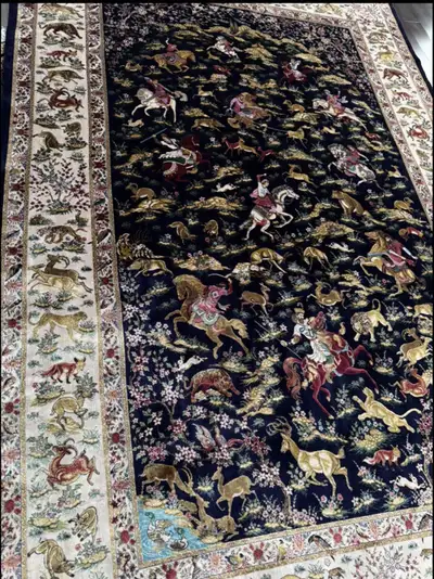 TOP OF THE LINE– DESIGNER COLLECTION– 100% SILK PERSIAN RUG 4 M, View more