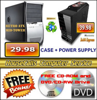 DIY  Mid-Towers with Power Supply + Free CD & DVD drives