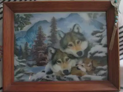 framed 3D picture (Wolves in Harmony), View more