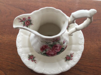 Floral Pitcher and Bowl set