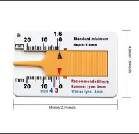 Tire Tread Depth Gauge, 0-20mm Portable Tire Wear Gauge Tread 