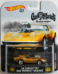 Hot Wheels Retro 1/64 '68 Corvette Gas Monkey Garage Diecast Car