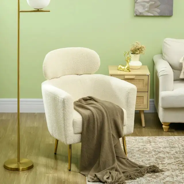 Barrel Accent Chair with Detachable Headrest, Modern Armchair fo in Chairs & Recliners in Markham / York Region - Image 9