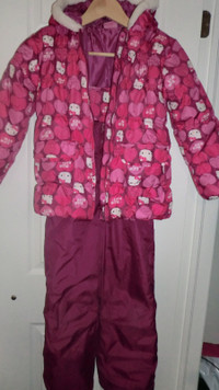 Hello Kitty girls snow suit for winter, size 7, EUC