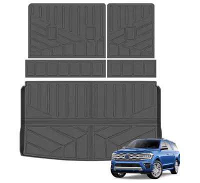 SMARTLINER Floor Mats 1st Row Liner Set Black for 2007-2010 Ford