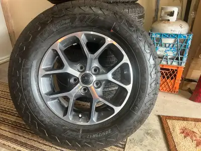 I have 5 brand new 245/75R17 Roadian HTX All Weather tires and rims from a 2024 Jeep JL (5 x 5/5 x 1...
