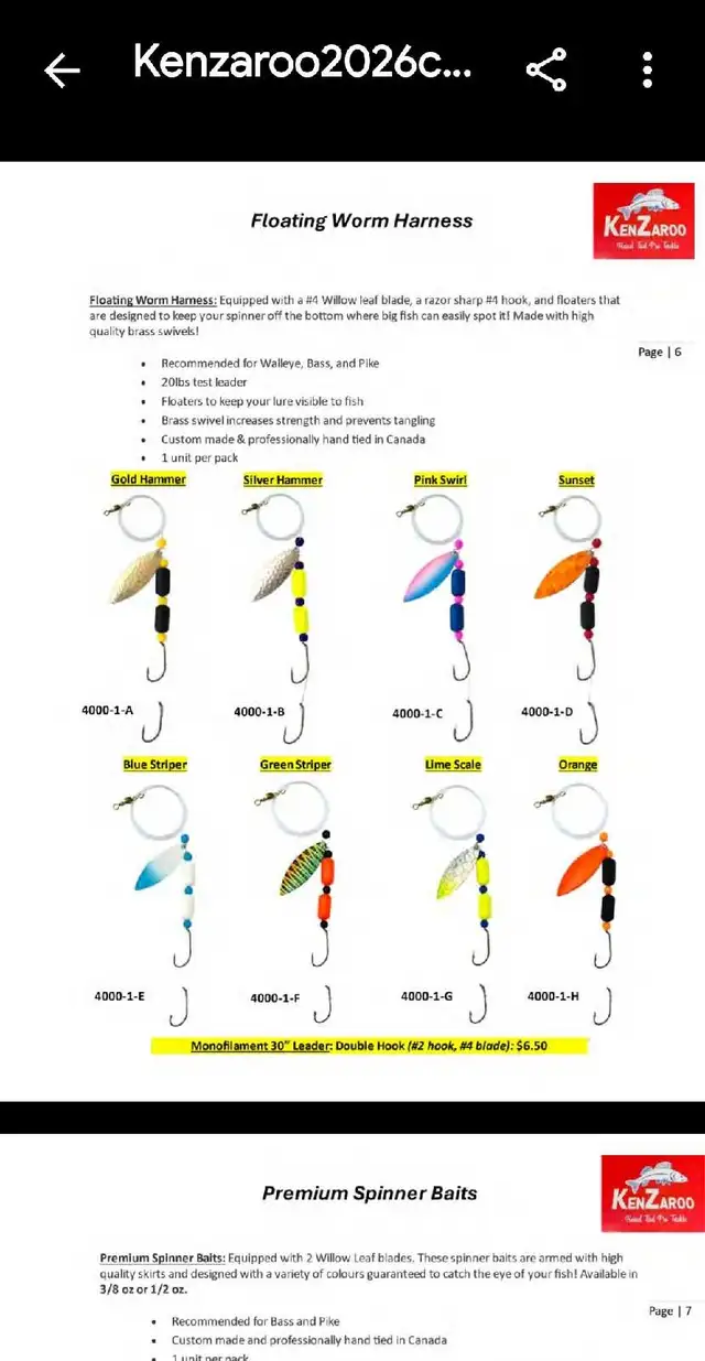 Kenzaroo Pro Tackle in Fishing, Camping & Outdoors in Ottawa - Image 4