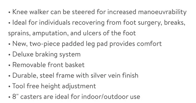 Knee scooter, duel pad for leg injuries in Health & Special Needs in Chilliwack - Image 6