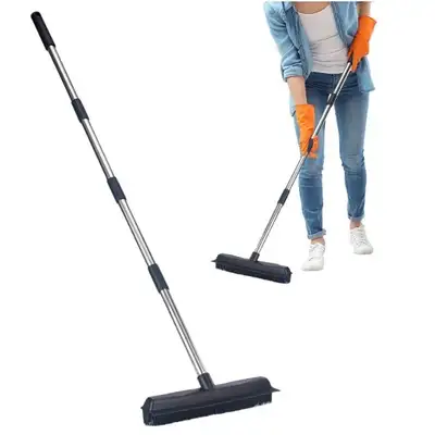 NEW-Adjustable rubber broom/bristle/squeegee/scrubber., View more
