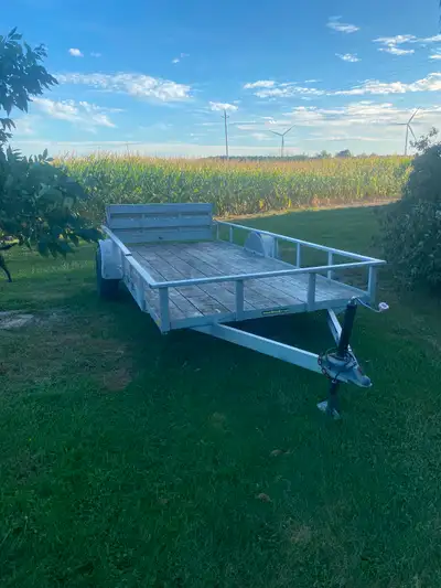 14’ x 6’4” aluminum utility/ATV trailer, can fit sxs and quad, or up to 3 atvs. Comes with fairly ne...