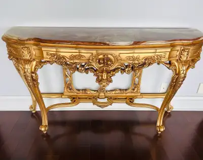 BAROQUE GREAT VINTAGE CREDENZA SIDEBOARD MARBLE, View more