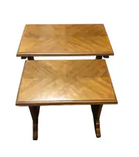 Pair of  vintage Drexel Hardwood Nesting tables 