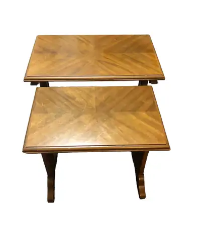 Pair of  vintage Drexel Hardwood Nesting tables , View more